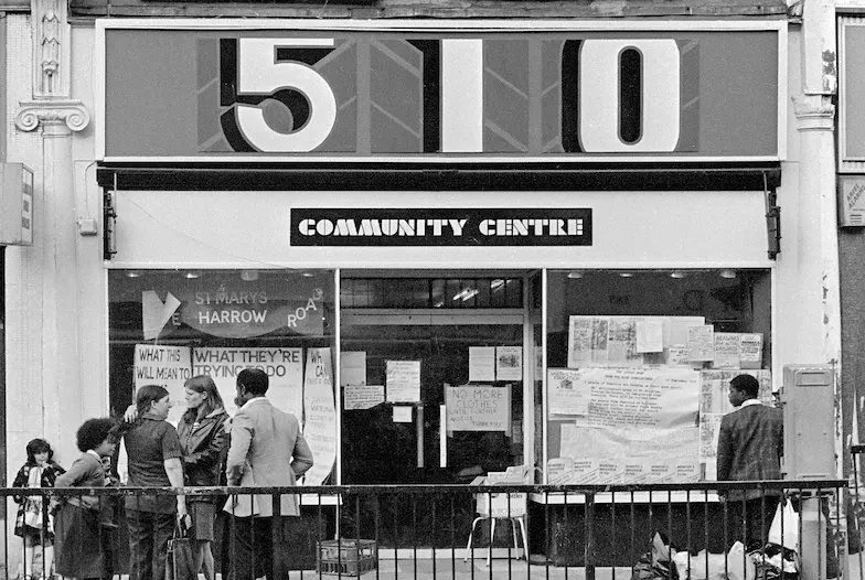 510 was a neighbourhood advice centre, funded by the local authority and local charities, which operated during 1975 to 1987 from 510 Harrow Road, W9. The centre was home to many local organisations: CND, ANL, RAR, Black and Asian centre, Anarchist centre, Homeless Centre, Women's Refuge, Crisis, Mental health centre. It provided meeting rooms for activists, rehearsal space for musicians, and shelter for the North Paddington Community Darkroom, played by Crass early on as part of their collective, so bands that were starting out under the Crass banner had somewhere to play. It was the venue for our last gig which we packed out for CND and got two encores.